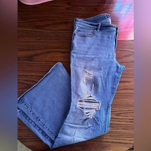 Hollister low rise flare distressed jeans - light wash